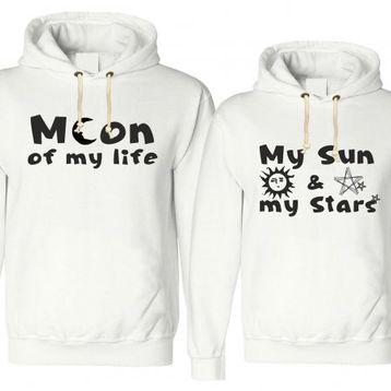 Tshirthane Moon My Sun 2'li Sevgili Sweatshirt