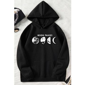 Tshirthane Moon Phases Baskılı Unisex Sweatshirt