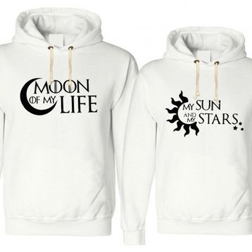 Tshirthane Moon Sun Stars 2'li Sevgili Sweatshirt