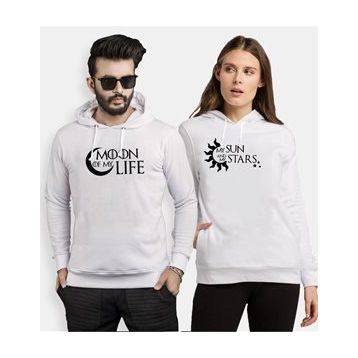 Tshirthane Moon Sun Stars 2'li Sevgili Sweatshirt