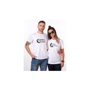 Tshirthane Moon Sun Stars 2'li Sevgili T-shirt