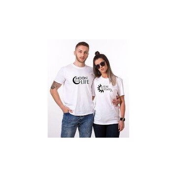 Tshirthane Moon Sun Stars 2'li Sevgili T-shirt