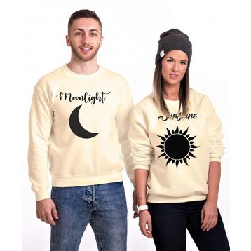 Tshirthane Moonlight Sunshine 2'li Sevgili Sweatshirt