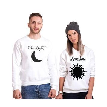 Tshirthane Moonlight Sunshine 2'li Sevgili Sweatshirt