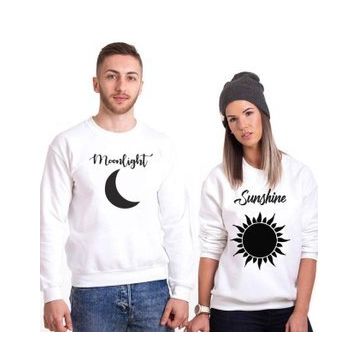 Tshirthane Moonlight Sunshine 2'li Sevgili Sweatshirt
