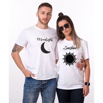 Tshirthane Moonlight Sunshine 2'li Sevgili T-shirt