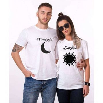 Tshirthane Moonlight Sunshine 2'li Sevgili T-shirt