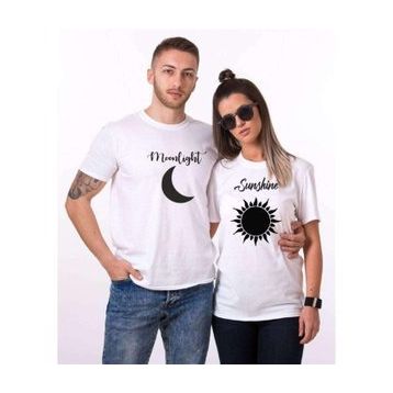 Tshirthane Moonlight Sunshine 2'li Sevgili T-shirt