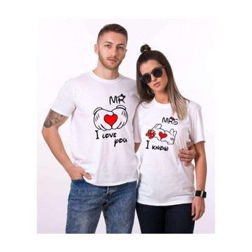 Tshirthane Mr. Mrs. Kalp 2'li Sevgili T-shirt