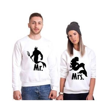 Tshirthane Mr. Mrs. Poseidon 2'li Sevgili Sweatshirt