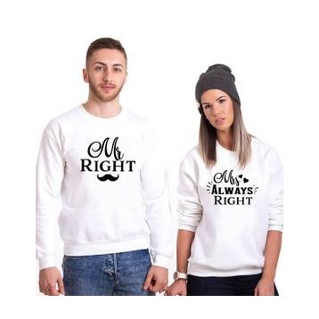 Tshirthane Mr Right 2'li Sevgili Sweatshirt