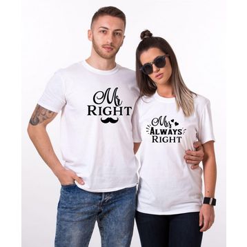 Tshirthane Mr Right 2'li Sevgili T-shirt