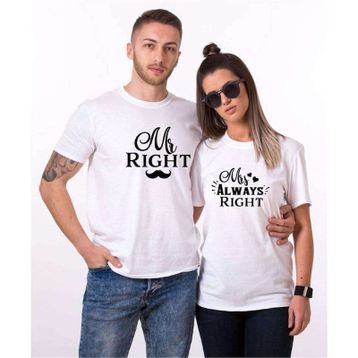 Tshirthane Mr Right 2'li Sevgili T-shirt
