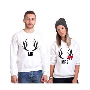 Tshirthane Mrmrs Geyik 2'li Sevgili Sweatshirt