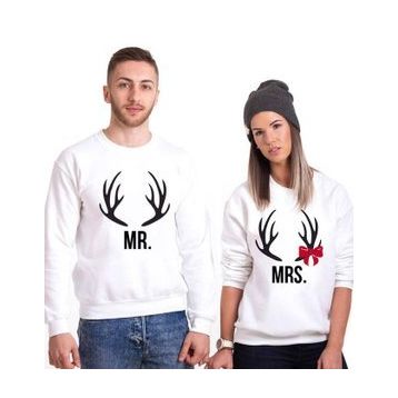 Tshirthane Mrmrs Geyik 2'li Sevgili Sweatshirt