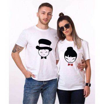 Tshirthane Mutlu Çift 2'li Sevgili T-shirt