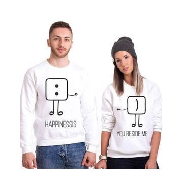 Tshirthane Mutluluk Benim Yanımda 2'li Sevgili Sweatshirt