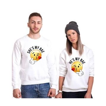Tshirthane My Bae Smile 2'li Sevgili Sweatshirt