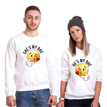 Tshirthane My Bae Smile 2'li Sevgili Sweatshirt
