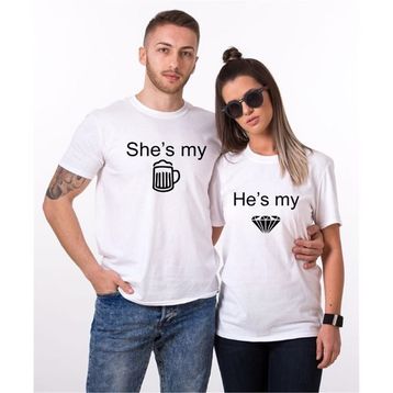 Tshirthane My Beer My Diamond 2'li Sevgili T-shirt