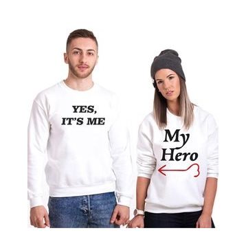 Tshirthane My Hero Yes,ıts Me 2'li Sevgili Sweatshirt