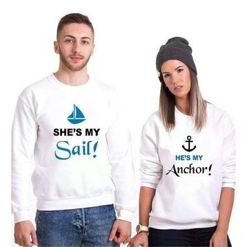 Tshirthane My Sail My Anchor Sevgili Kombinleri Sweatshirt kombini