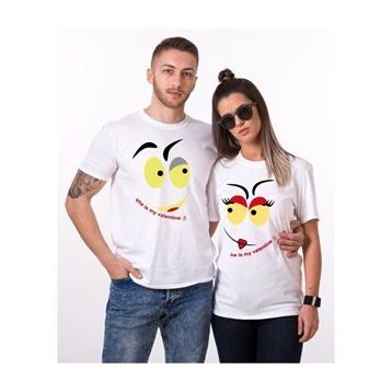 Tshirthane My Valantine 2'li Sevgili T-shirt