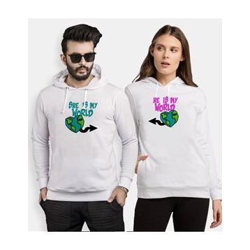 Tshirthane My World 2'li Sevgili Sweatshirt