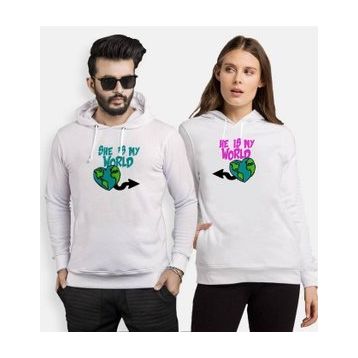 Tshirthane My World 2'li Sevgili Sweatshirt