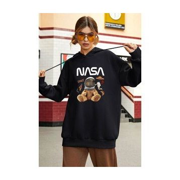 Tshirthane Nasa Bear Baskılı Unisex Sweatshirt