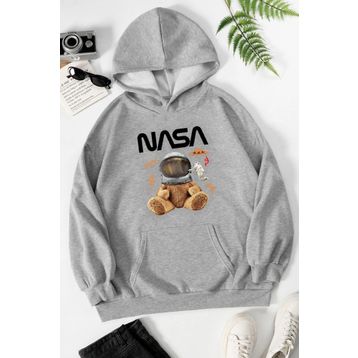 Tshirthane Nasa Bear Baskılı Unisex Sweatshirt
