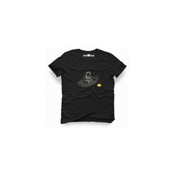 Tshirthane Nasa Uzay Astronot Dünya Ay Siyah Erkek Tshirt