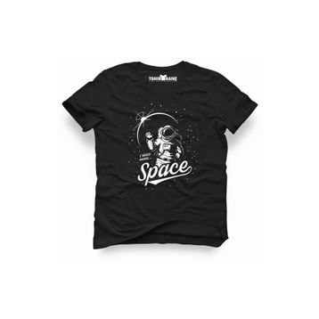 Tshirthane Nasa Uzay Astronot Dünya Ay Siyah Erkek Tshirt