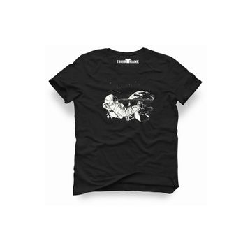 Tshirthane Nasa Uzay Astronot Dünya Ay Siyah Erkek Tshirt