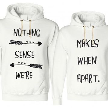 Tshirthane Nothing Makes Sense 2'li Sevgili Sweatshirt