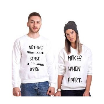 Tshirthane Nothing Makes Sense 2'li Sevgili Sweatshirt