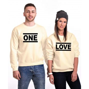 Tshirthane One Love 2'li Sevgili Sweatshirt