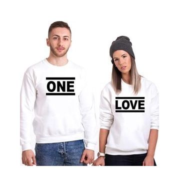 Tshirthane One Love 2'li Sevgili Sweatshirt