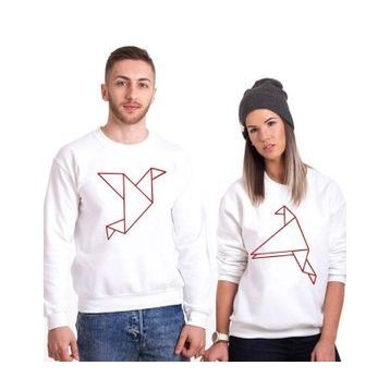 Tshirthane Origami 2'li Sevgili Sweatshirt