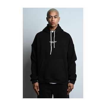Tshirthane Oversize Kapşonlu Kanguru Cepli İçi Polarlı 3 İplik Erkek Sweatshirt