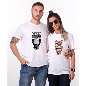 Tshirthane Owl Baykuş 2'li Sevgili T-shirt