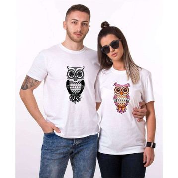 Tshirthane Owl Baykuş 2'li Sevgili T-shirt