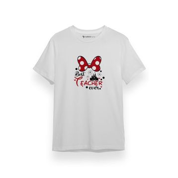 Tshirthane P17412S3262 Best Teacher Ever Beyaz Erkek T-shirt
