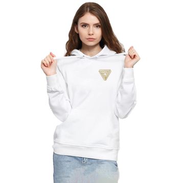 Tshirthane P18543S6291 Dark Tannhaus Logo 3ip Kapüşonlu Kadın Beyaz Sweatshirt