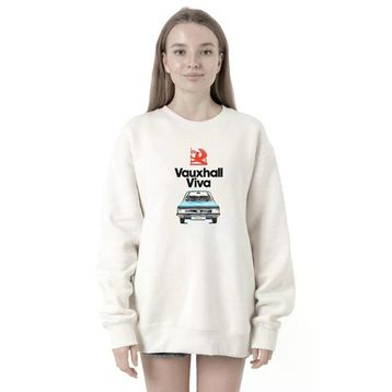 Tshirthane P19022S6183 Gran Turismo Vauxhall Viva Beyaz Kadın Kapüşonlu Sweatshirt