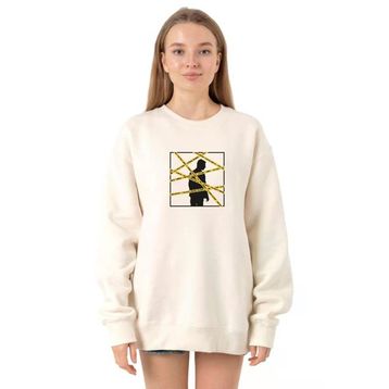 Tshirthane P19793S1599 The Mentalist Crime Scene Tape Ekru 2ip Kadın Sweatshirt