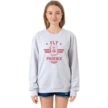 Tshirthane P19955S8282 Top Gun Maverick Fly Like a Phoenix Grimelanj 2ip Kadın Sweatshirt