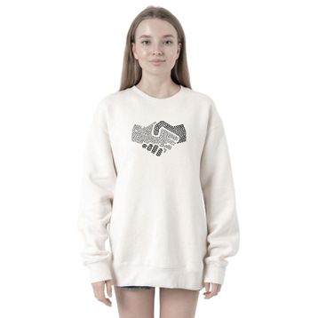 Tshirthane P20093S8311 Shake Hands Icon Beyaz 2ip Kadın Sweatshirt
