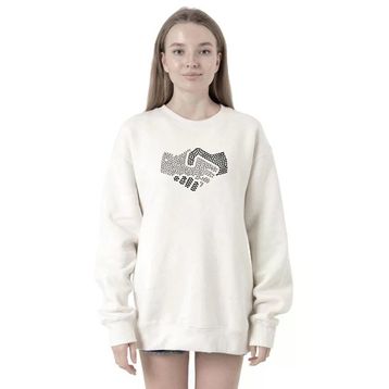 Tshirthane P20093S8311 Shake Hands Icon Beyaz 2ip Kadın Sweatshirt