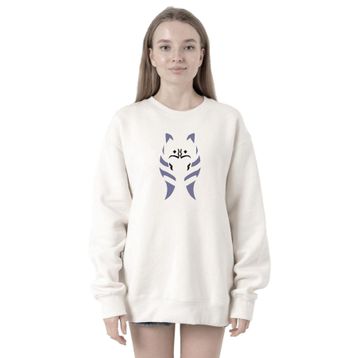 Tshirthane P20115S7002 Ahsoka Tano Minimal Beyaz Kadın Kapüşonlu Sweatshirt